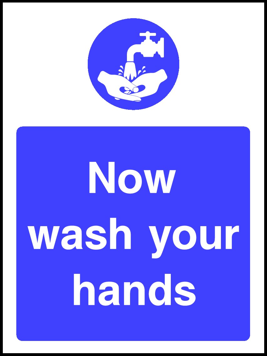 Wash Your Hands Signs and Stickers
