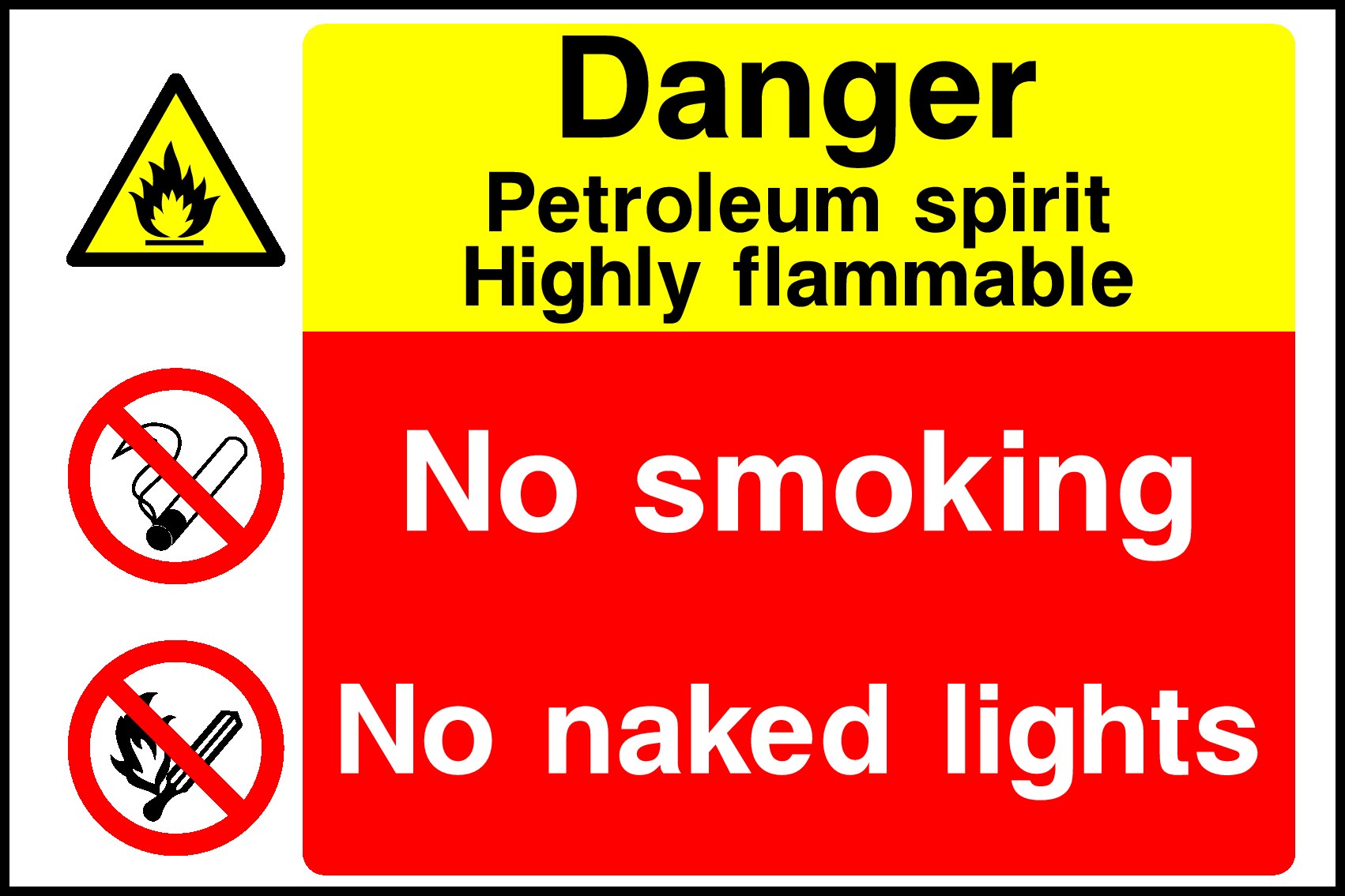 No Naked Lights Signs and Stickers