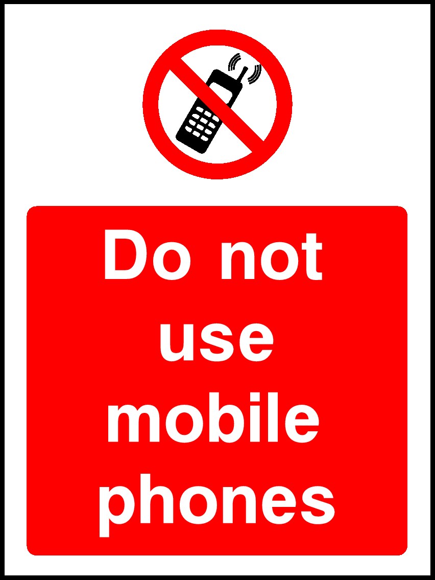 Do Not Use Mobile Phones Signs and Stickers