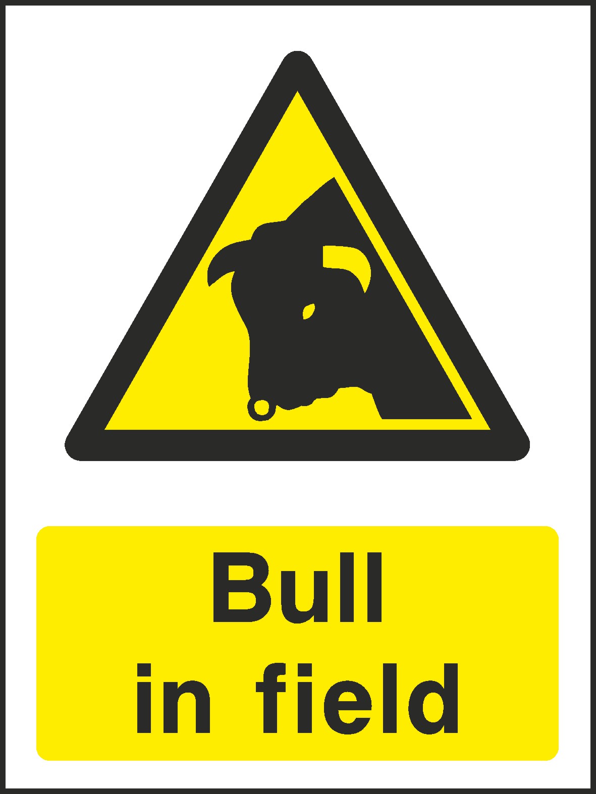 Bull In Field Signs and Stickers