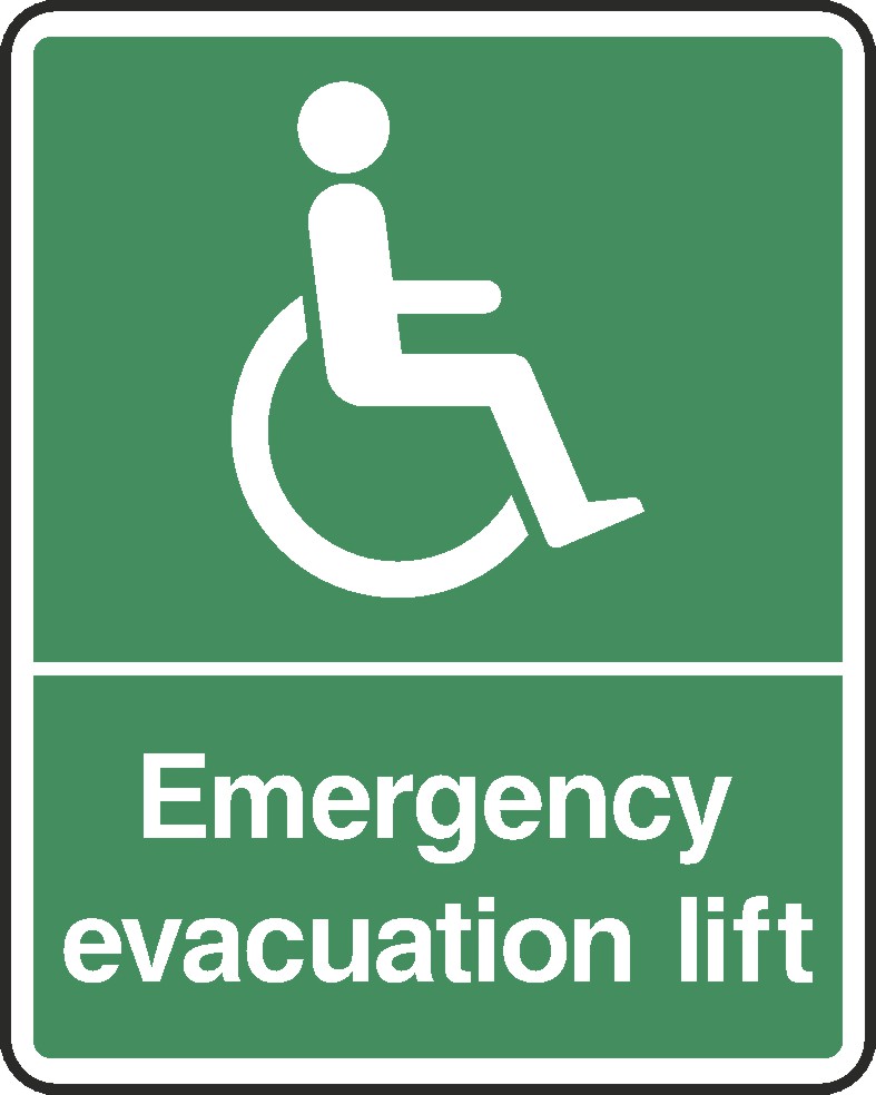 Disabled Evacuation Lift Signs and Stickers