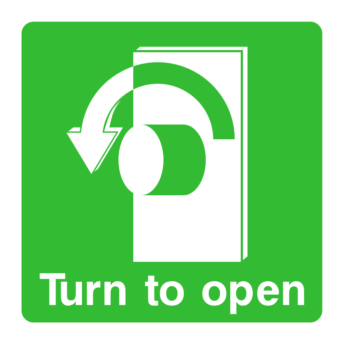 Turn To Open Signs and Stickers