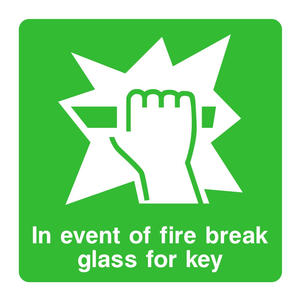 Event Of Fire Break Glass Signs and Stickers