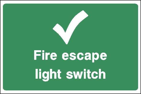 Fire Escape Light Switch Signs and Stickers