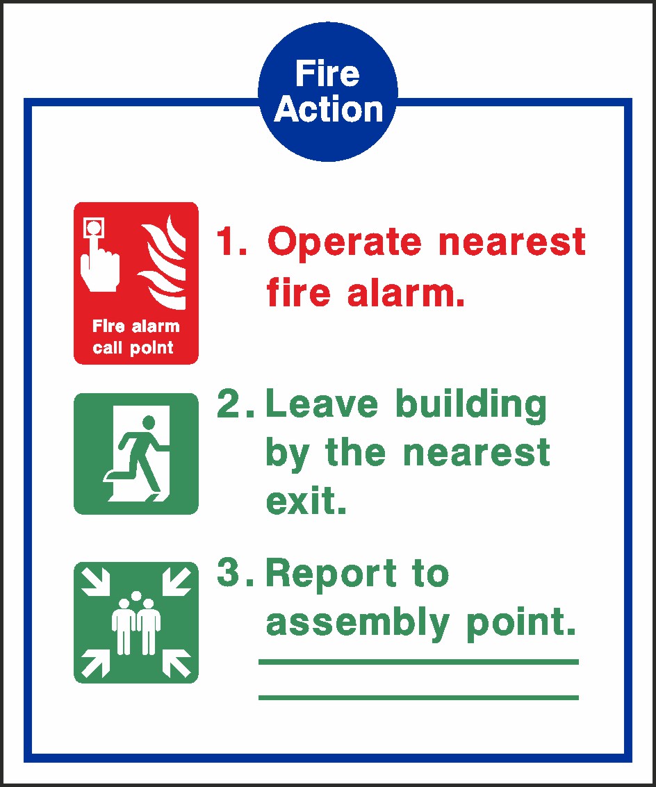 Fire Action Plan Signs and Stickers