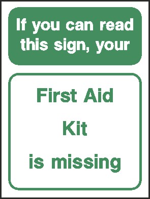First Aid Kit Missing Signs and Stickers