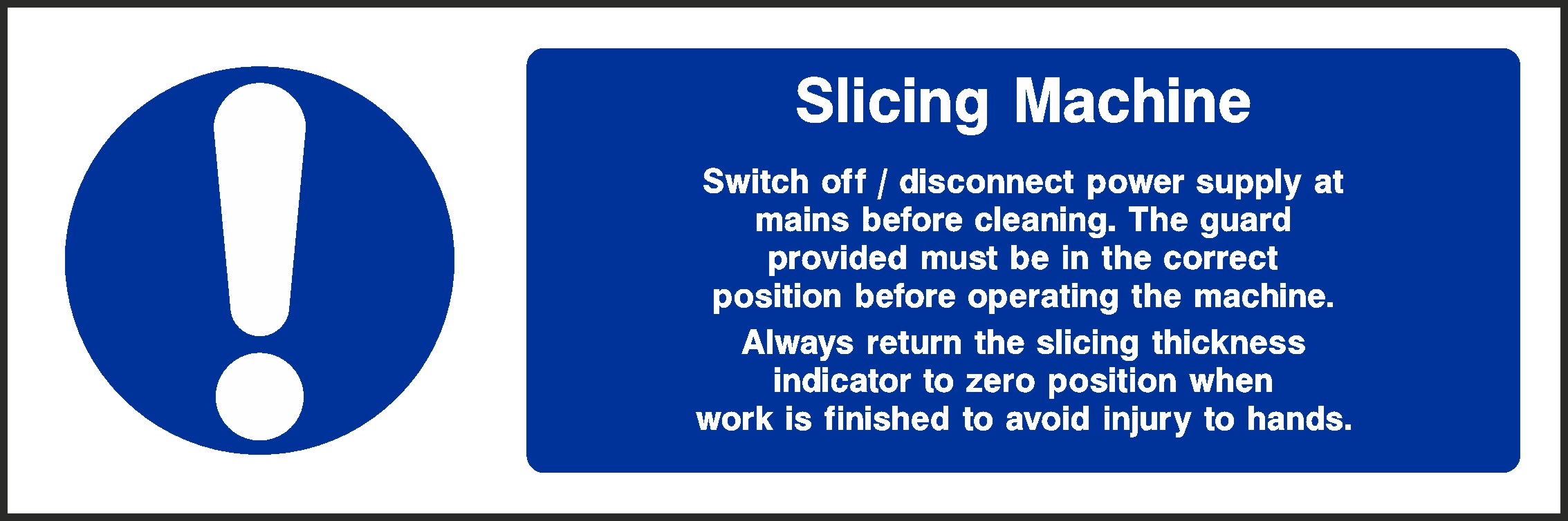 Slicing Machine Signs and Stickers