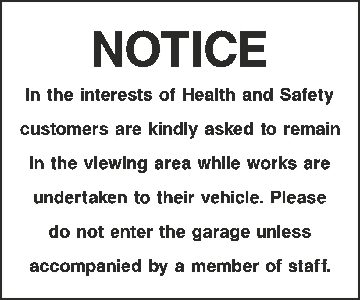 Customers Remain In Viewing Area Signs and Stickers