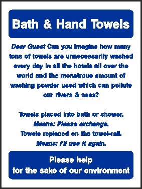 Bath And Hand Towels Signs and Stickers