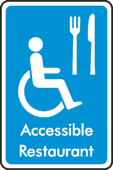 Wheelchair Accessible Restaurant Signs and Stickers