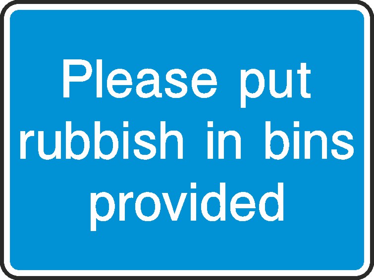 Put Rubbish In Bins Signs and Stickers