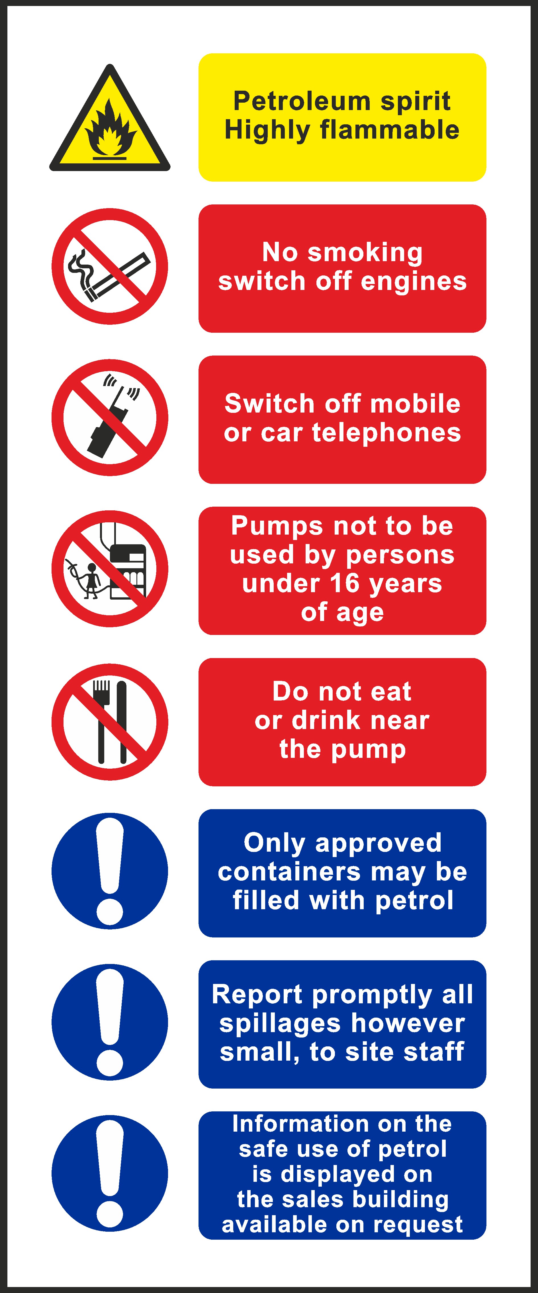 Petroleum Spirit Signs and Stickers