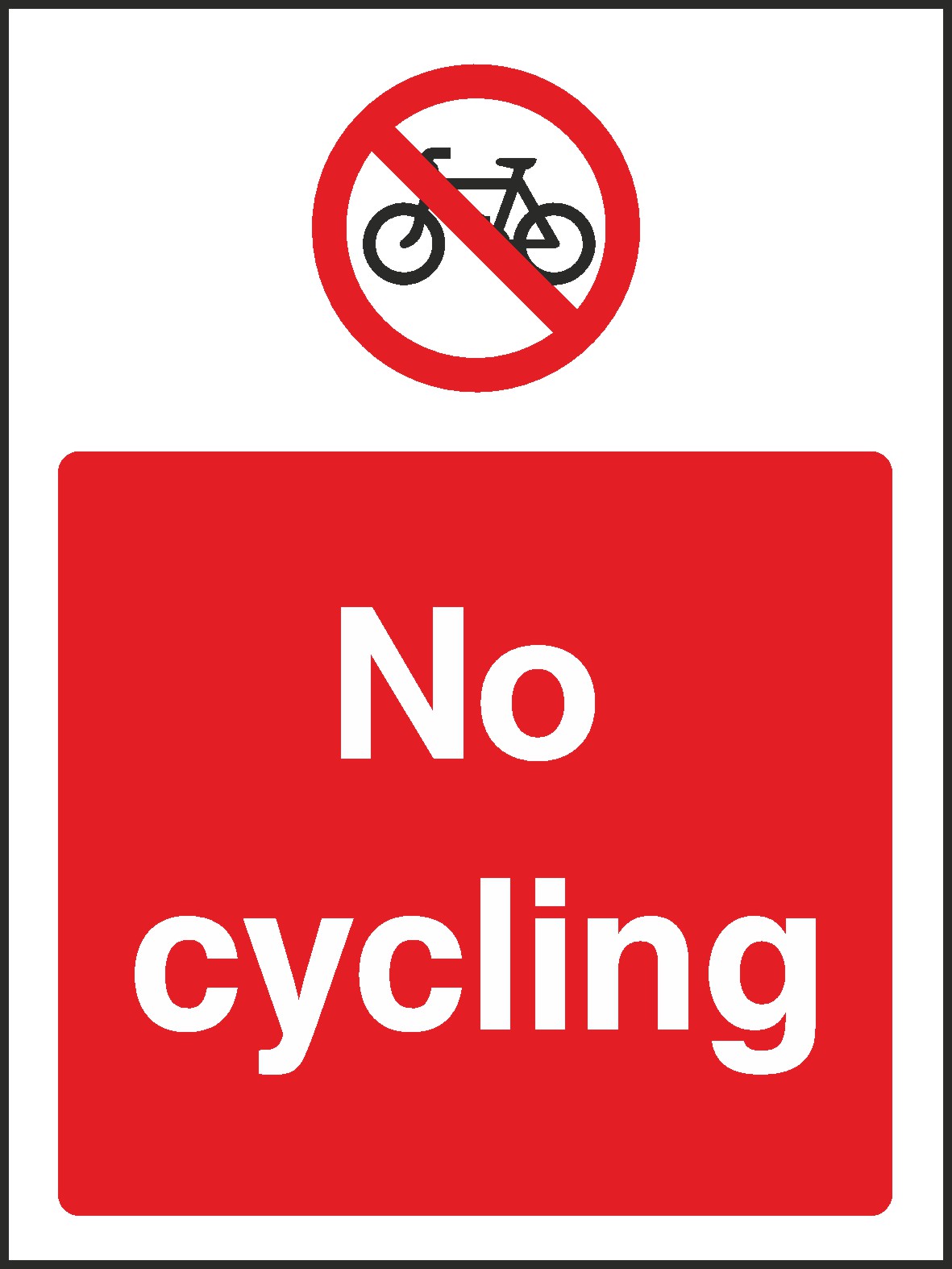 No Cycling Signs and Stickers