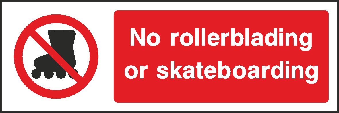 No Skateboards Signs and Stickers
