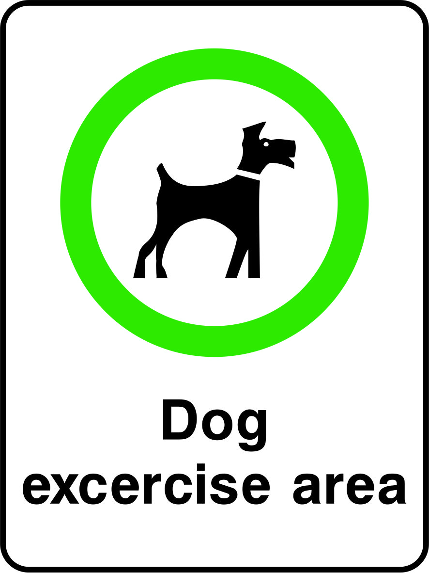 Dog Exercise Area Signs and Stickers