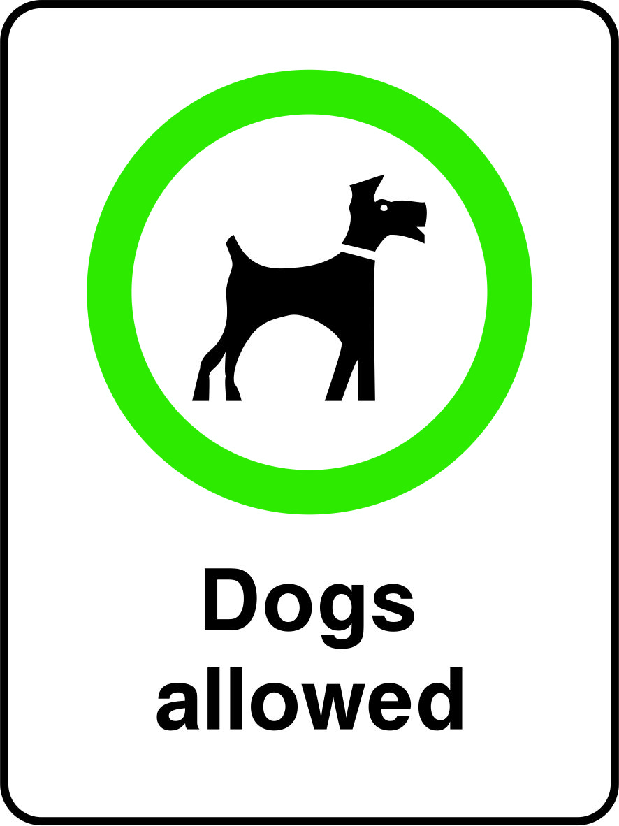 Dogs Allowed Signs and Stickers