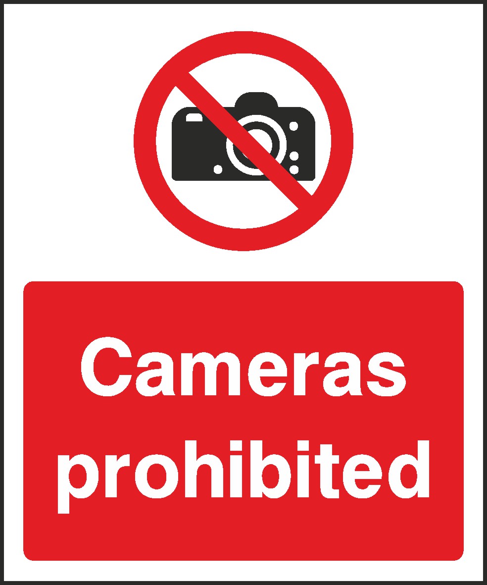 Cameras Prohibited Signs and Stickers