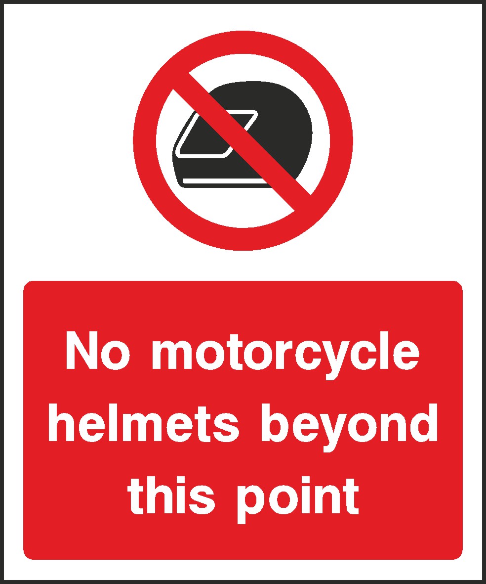 No Helmets Signs and Stickers