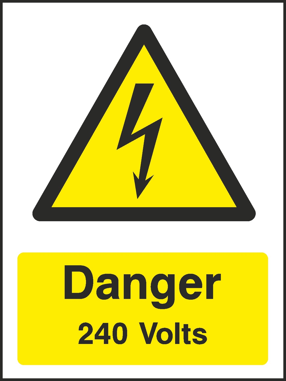 Danger 240 Volts Signs and Stickers