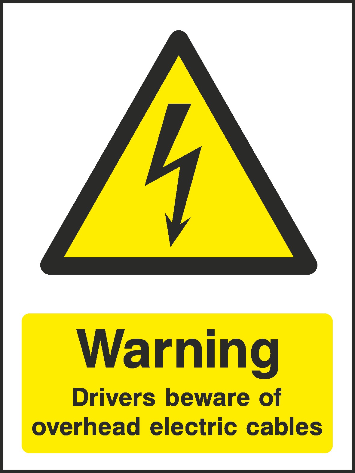 Overhead Electric Cables Signs and Stickers