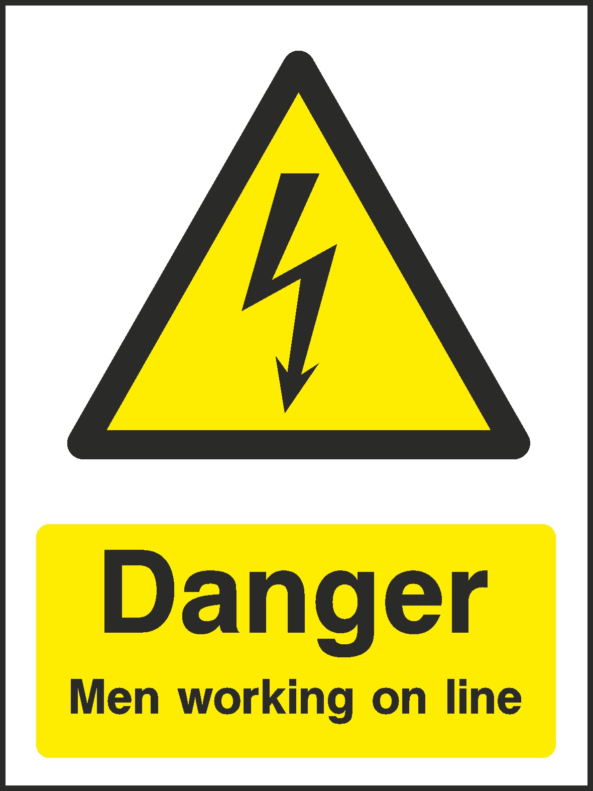 Men Working On Line Signs and Stickers